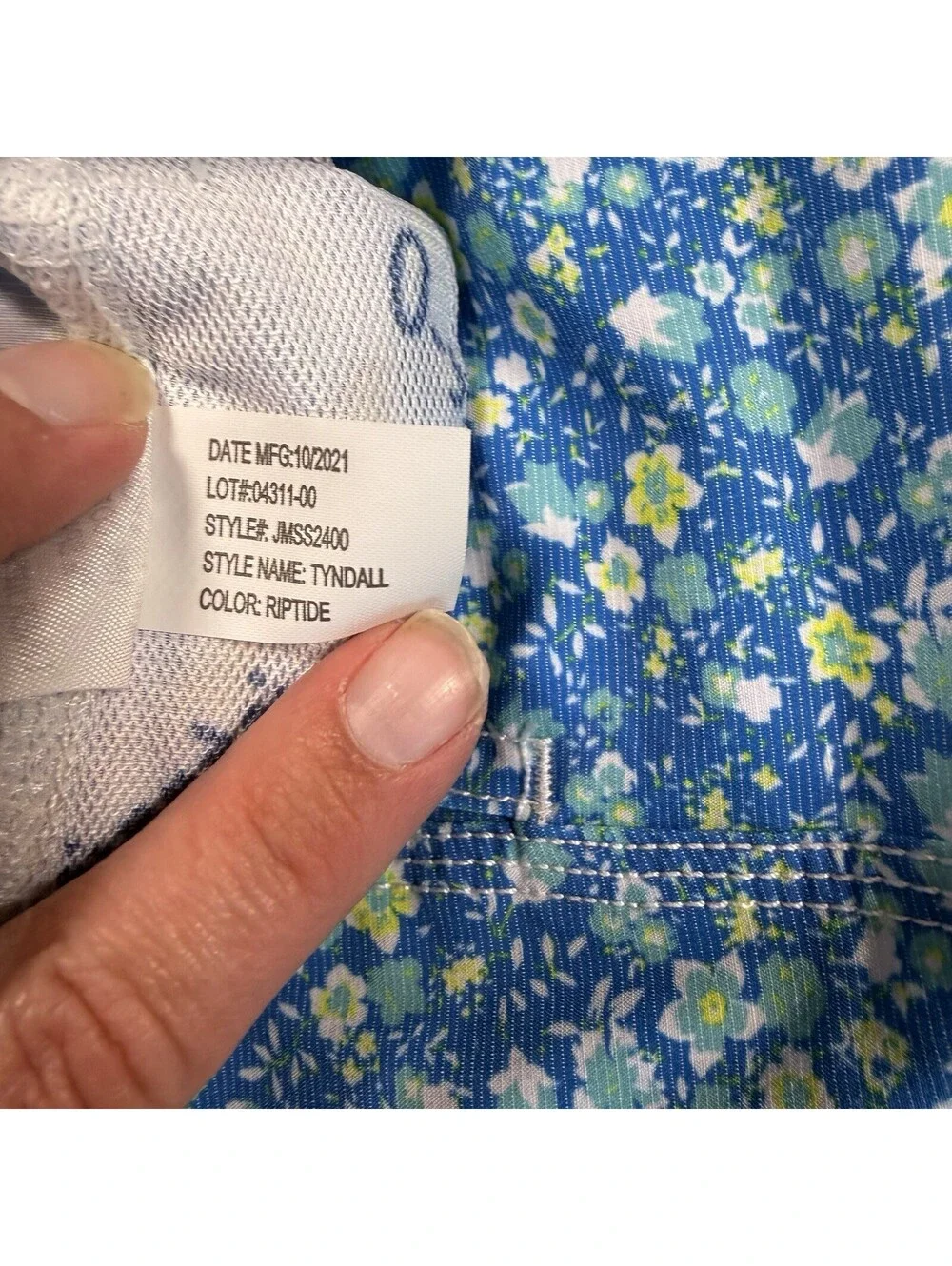 Johnnie-O Men's Blue Tyndall Floral Graphic Print Swim Trunks Size Large